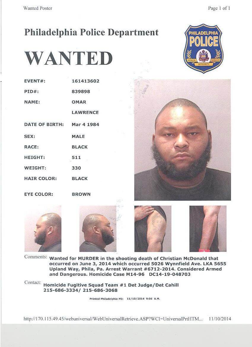 Police: Suspect Omar Lawrence wanted for a June homicide