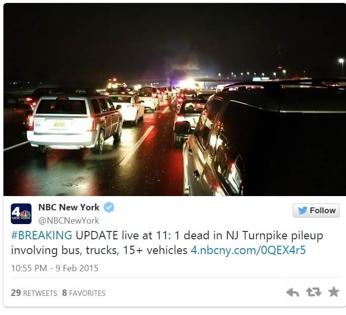 NJ Turnpike pileup in Cranbury, NJ leaves at least one dead, 40 injured