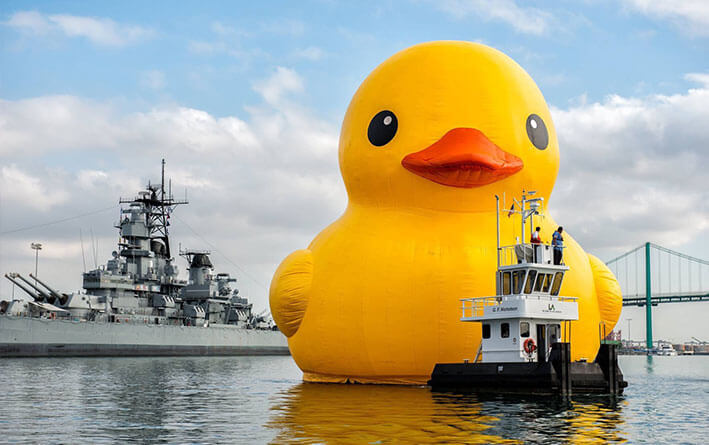 Here’s a pic of that huge duck that’s coming to Philly and Camden