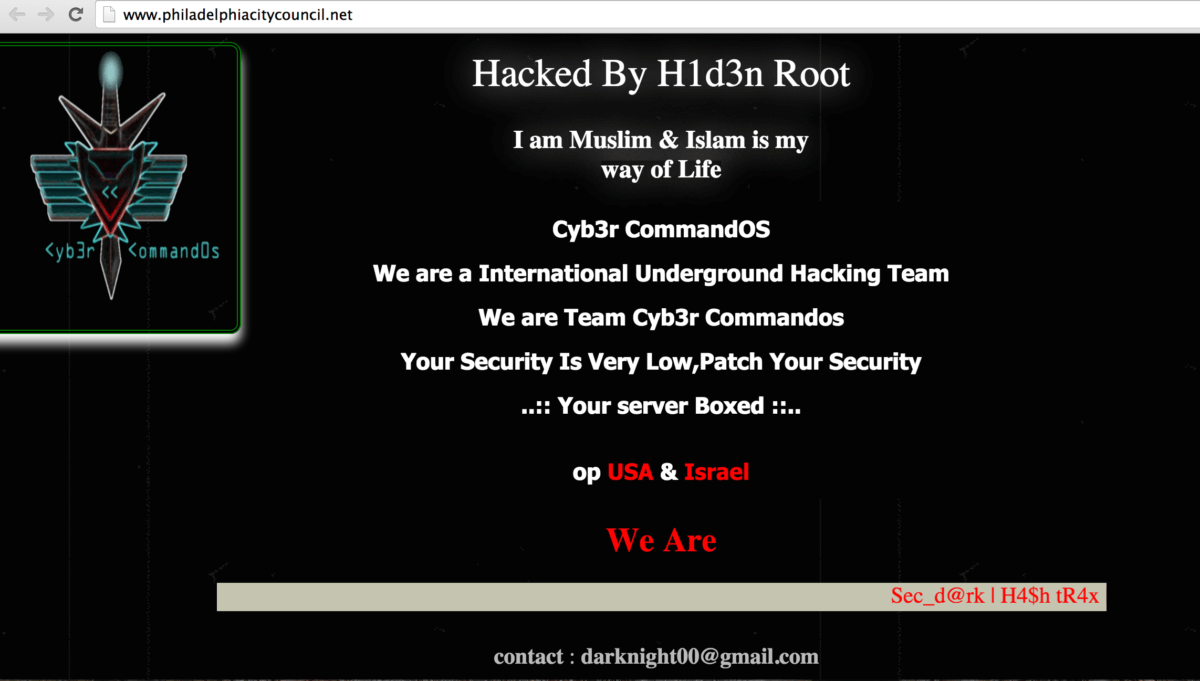City Council website hacked