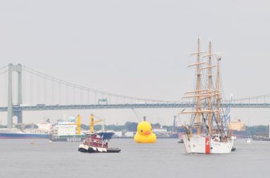 Photos: The giant duck arrives, and some beautiful boats, too