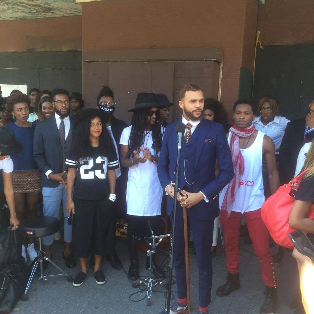 Janelle Monae and Jidenna join rally to march against police brutality