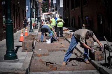 Historic Camac Street’s wood blocks require yet more repair