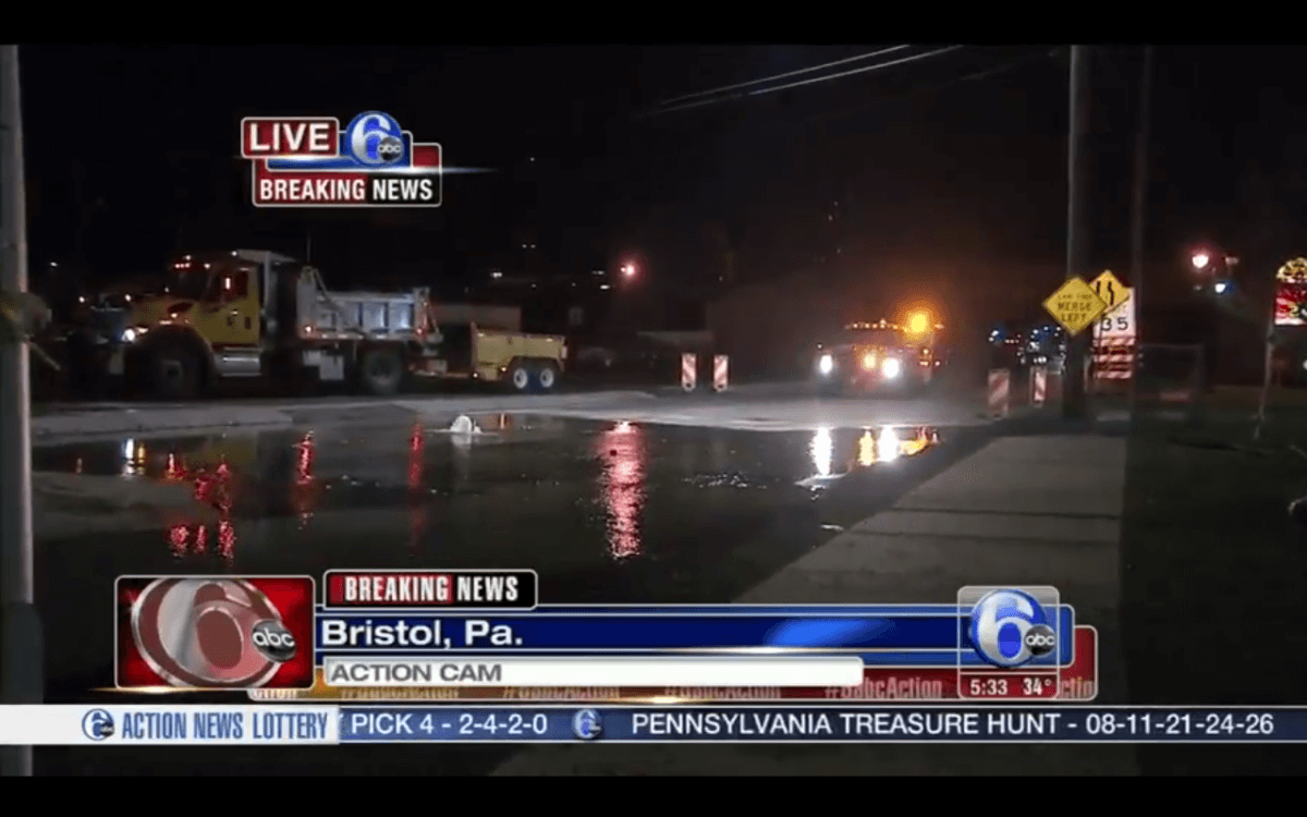 Parts of Route 413 in Bristol closed because of water main break