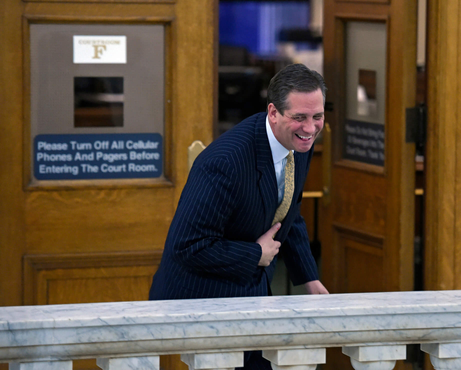 Former Montco DA Bruce Castor, seen during a break from testifying at Bill Cosby's February 2016 hearing. (Pool photo)