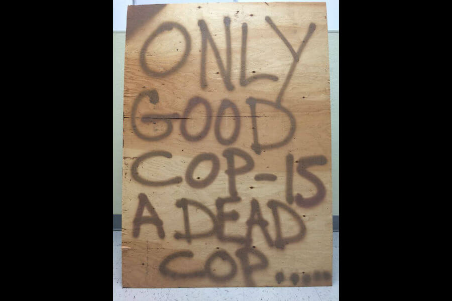 Bucks County officers challenge artist of ‘dead cop’ sign