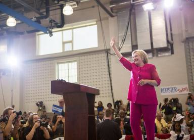 Clinton urges Philadelphians to register to vote in high-stakes election