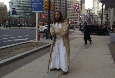It’s no miracle: Philly Jesus stays warm in bitter winter weather