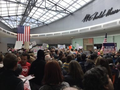 Protesters crowd Philadelphia airport to fight Trump’s immigration ban