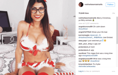 NFSW Mia Khalifa hot Instagram pics (former porn star, Joel Embiid troll)