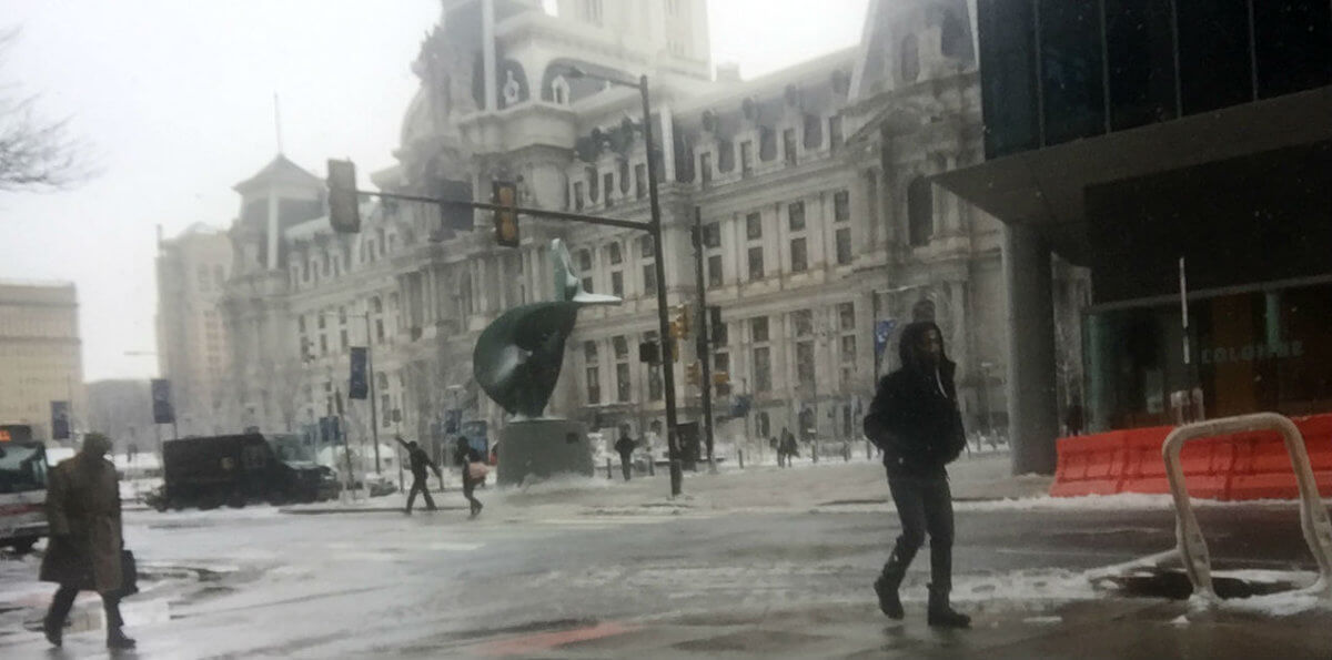 The snow is falling on Philly, but accumulations may not exceed 5 inches