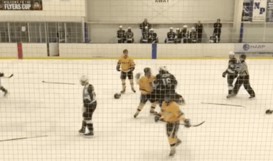 High school hockey game turns into brawl on the ice