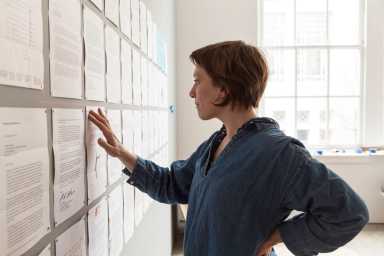 Lenka Clayton at The Fabric Workshop and Museum in Philadelphia.  Photo credit: Carlos Avendaño