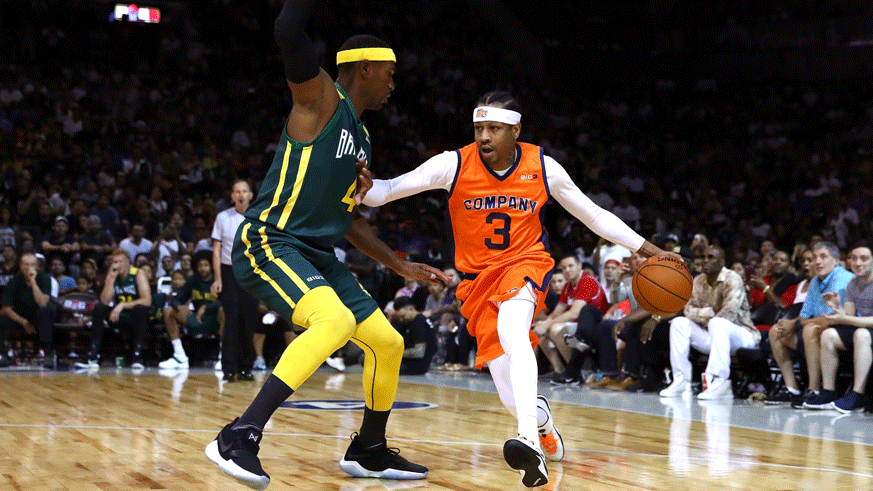 Allen Iverson drives to the hoop during the inaugural BIG3 event at Barclays Center. (Photo: Getty Images)