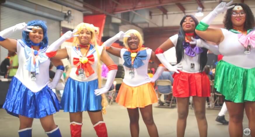 Fans of the anime series Sailor Moon show off their costumes at J1-Con. | Jason Richardson