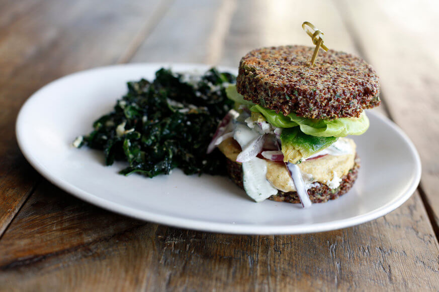 One of True Food Kitchen's signature dishes: Inside Out Quinoa Burger. | Provided