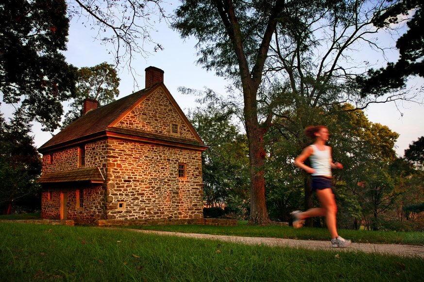 Go for a run alongside nature and history at Valley Forge National Historic Park. | G. Widman for Visit Philadelphia