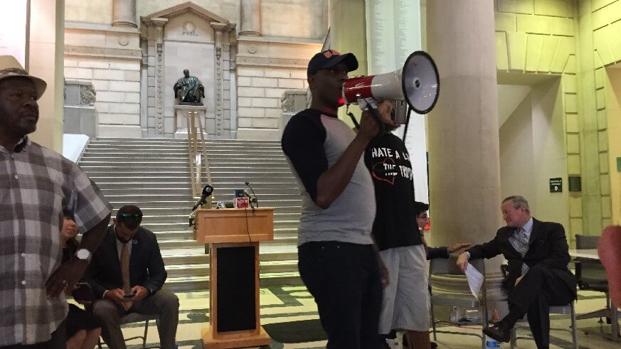Black Lives Matter activists interrupt city parks announcement