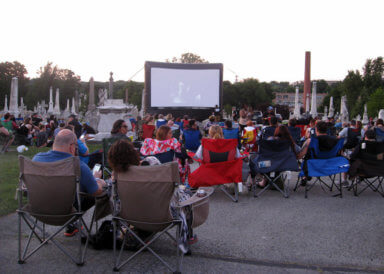 The crowd waits for the film to begin at Laurel Hill Cemetery. | Provided