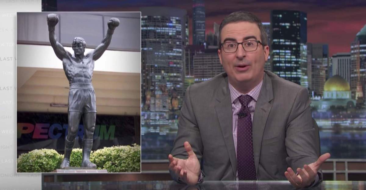 John Oliver makes fun of Philadelphia's Rocky Statue. | Screenshot via Youtube