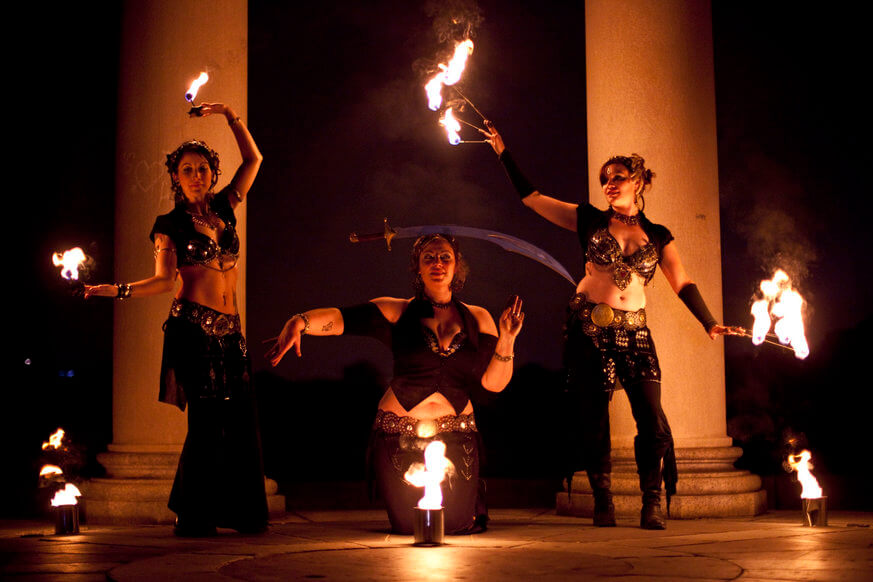Lux Arati mixes bellydance with fire breathing. | Provided