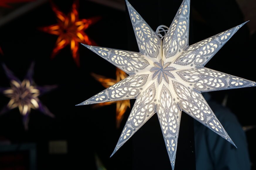 Check out these gorgeous star-shaped lanterns from Germany that you could buy at Christmas Village in Philadelphia. | Provided