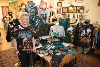 Nicole Styer is the owner of NRS boutique and reimagines Eagles fashion for female fans. | Society Hill Films