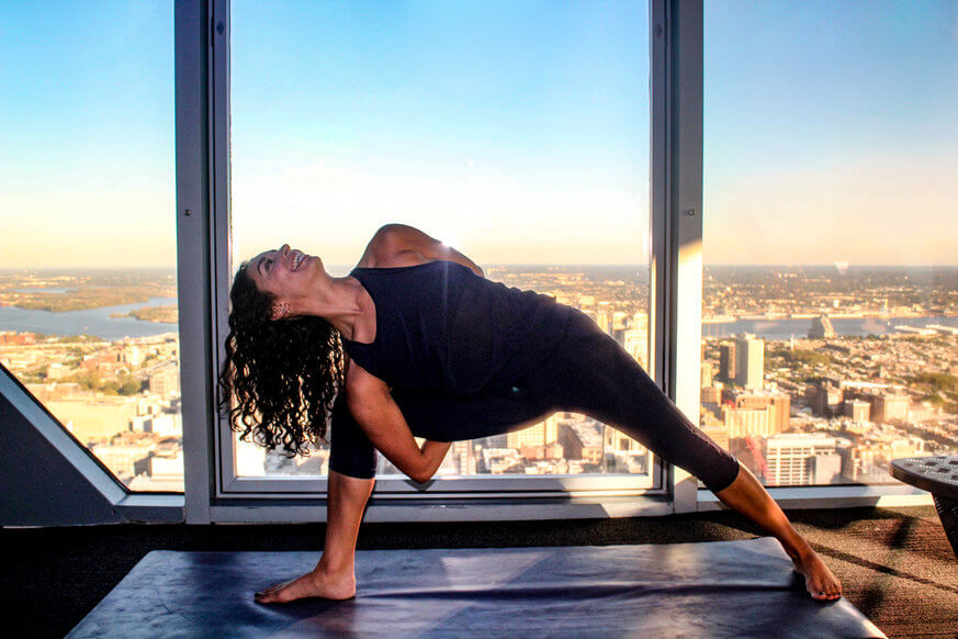 Your morning could use a little yoga at One Liberty Observation Deck. | Provided