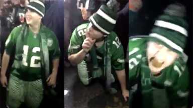 Eagles fan eats horse poop after Super Bowl win.
