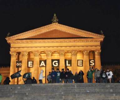 Eagles fans celebrate 2018 Super Bowl win. | HughE Dillon