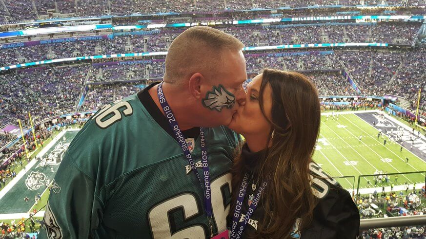 Bob and Teresa Wanum get engaged at the 2018 Super Bowl. | Provided