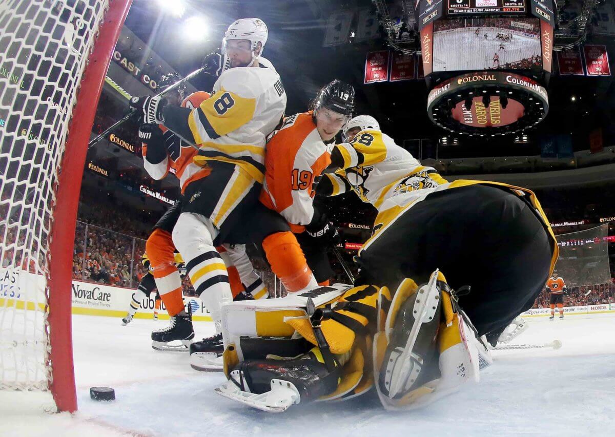 Penguins playing at championship level in playoffs against Flyers