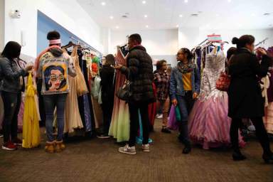 Philly students get prom dresses at School District event