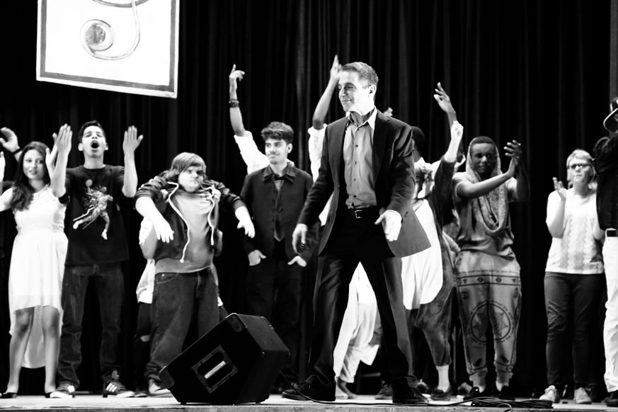 Tony Danza helps put on an annual talent show at Northeast High School in Philadelphia with students and teaches. | Michael Gray