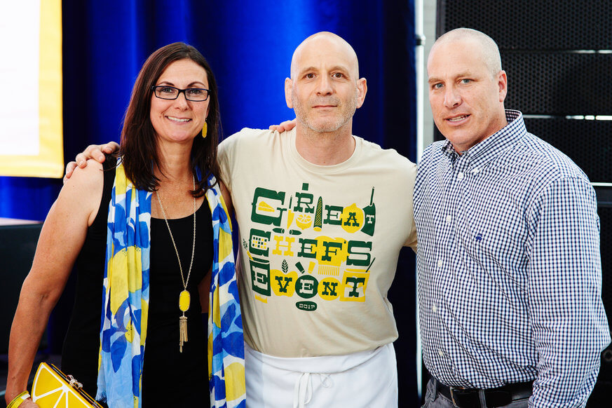 Marc Vetri (center) with Liz and Jay Scott, Alex's parents and co-executive directors of Alex's Lemonade Stand Foundation. | Philip Gabriel Photography