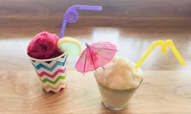 Swirly straws complete the boozy slushies at Walnut St. Cafe. | Provided