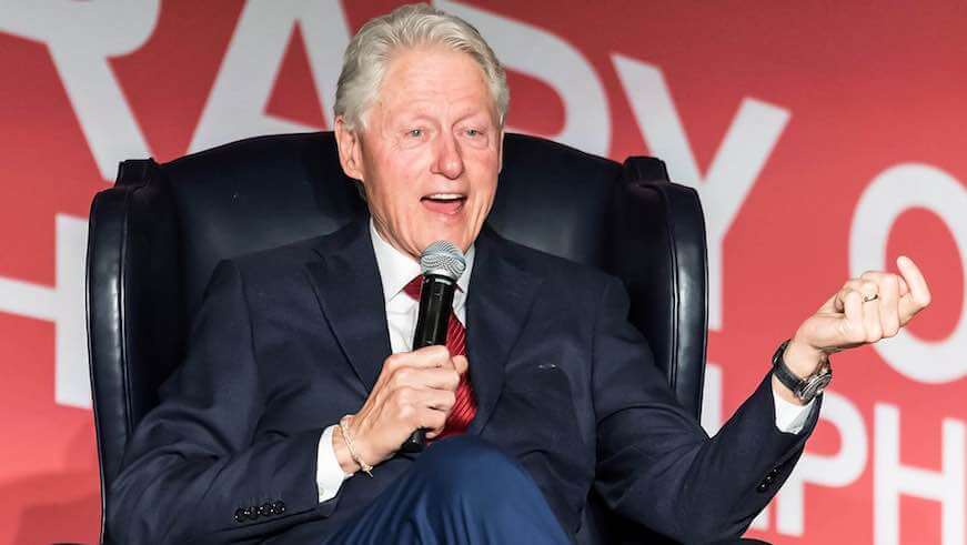 Clinton talks new thriller, not old scandals during Philly visit