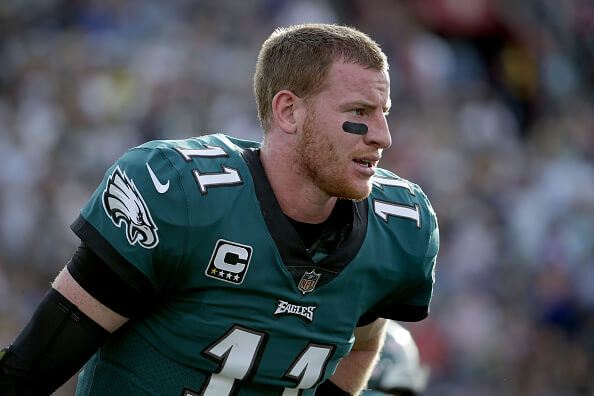 Carson Wentz raised a lot of money for his inaugural charity softball game over the weekend, for his AO1 Foundation. | Getty Images