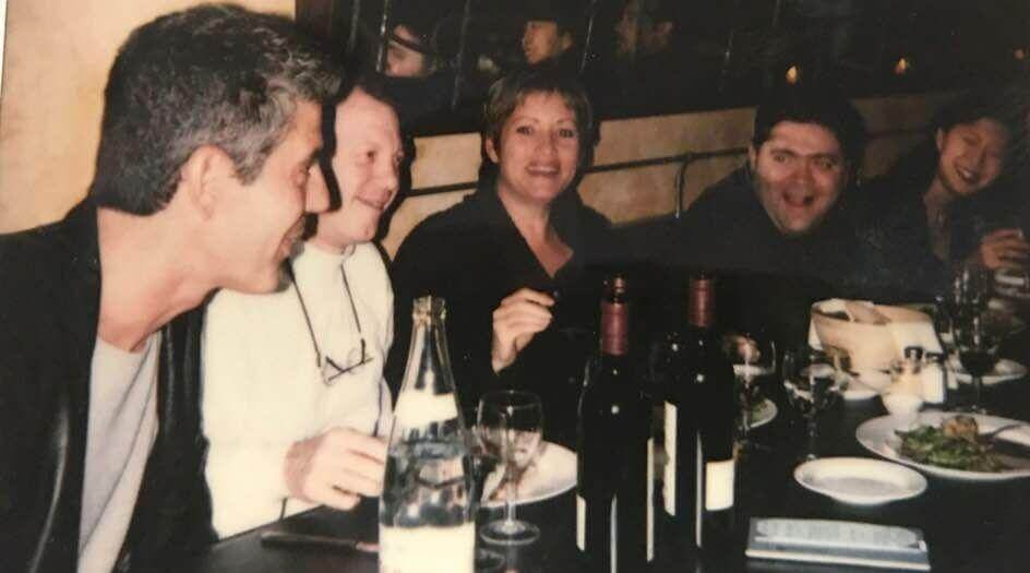 From left: Anthony Bourdain, John Martin Taylor, Terry McNally, Chef Dennis Heslin and others dining at the Blue Angel in 1999. | Provided by Terry McNally