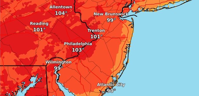 Temps in the 90s to cook the Philadelphia region