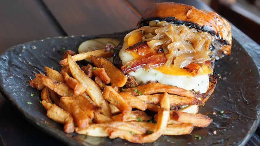 This burger at Mad Rex is not free but dad can wash it down with a free draft beer on Father's Day, along with a free game of virtual reality. | Provided