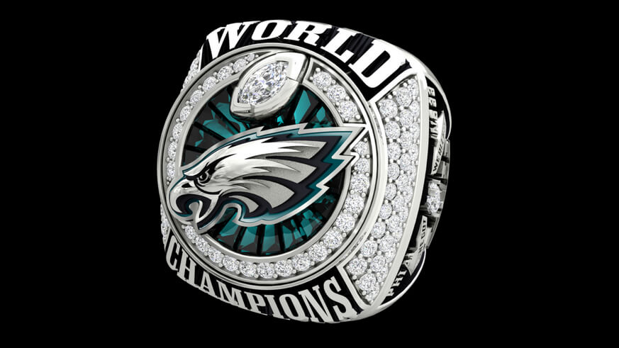 Your team spirit could use some bling, in the form of the Philadelphia Eagles World Championship fan rings. | Philadelphia Eagles and Jostens