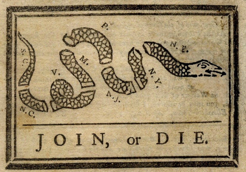Philly-printed ‘Join Or Die’ cartoon going on sale