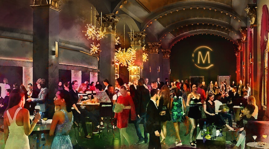 A rendering of the interior of the Philly Met shows a glitzy, glamorous scene. Photo: Provided by Live Nation