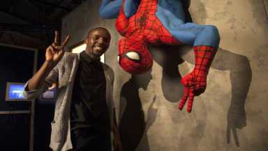 Spider-Man is one of many stars of the Franklin Institute's new Marvel Comics exhibit. (Image: Franklin Institute)