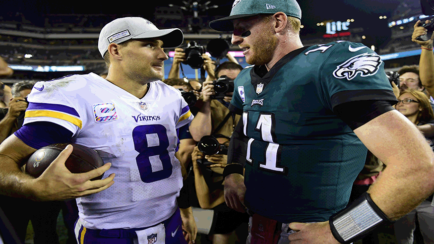 Minnesota Vikings Philadelphia Eagles NFL Carson Wentz Kirk Cousins