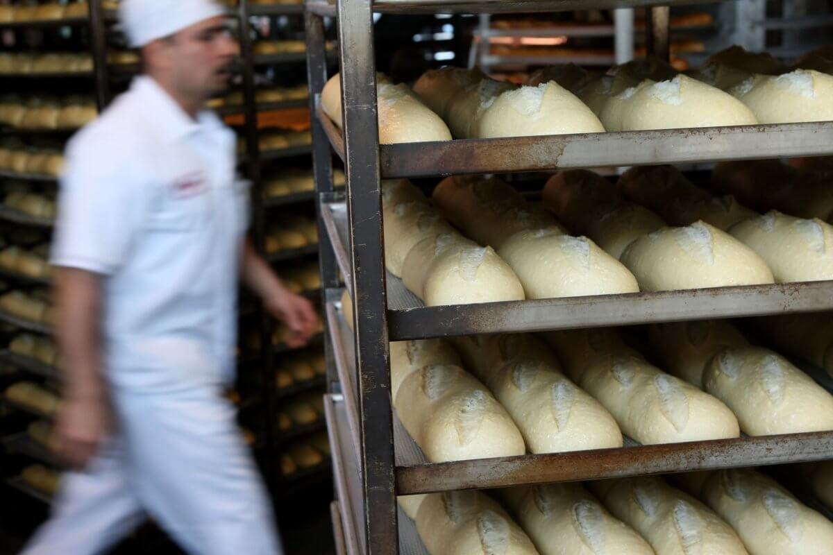 Racks of bread - stock image