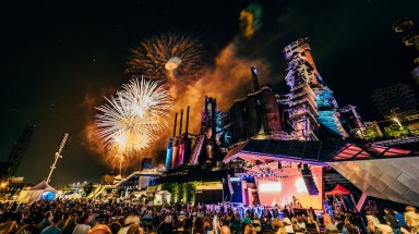 Main stage at Musikfest in Bethlehem Pennsylvania