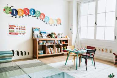 Classroom of kindergarten interior design