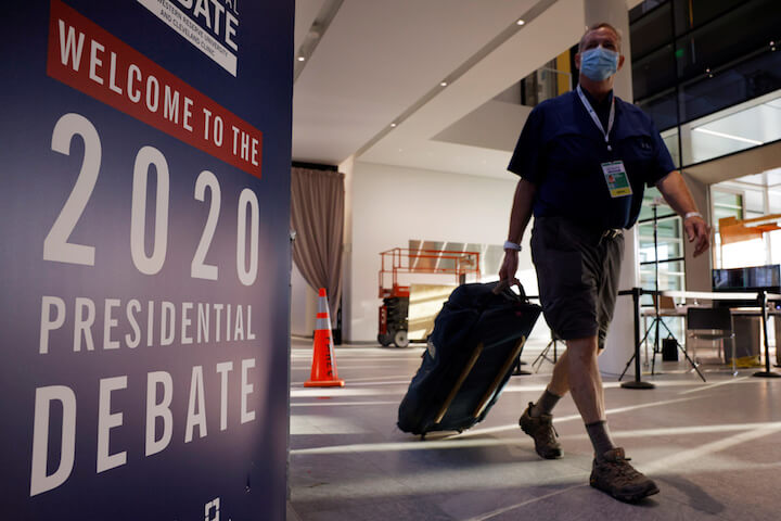 Preparations for the first presidential debate in Cleveland